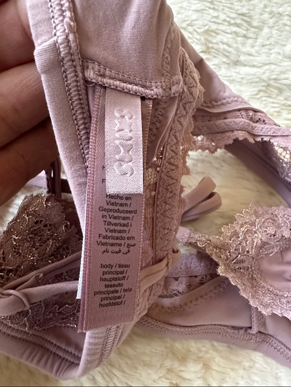 SKIMS Lace-Trim Bralette in Dusty Mauve - Picture 2 of 2